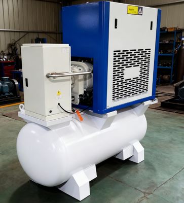کمپرسور هوای اسکرو 11 کیلووات 15 اسب بخار با خشک کن و مخزن برای برش لیزری